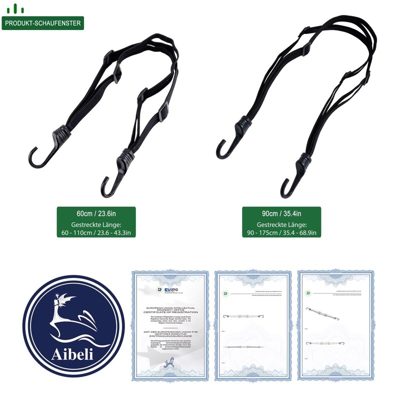 Aibeli Motorcycle Luggage Straps, Bike Rack Straps, Bungee Cords with