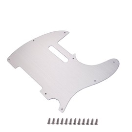 Alnicov Guitar Pickguard 8 Holes Telephoto Metal Guitar Pickguard Aluminum Scraper Plate for Fender Telecaster Tele TL Style Guitars Silver