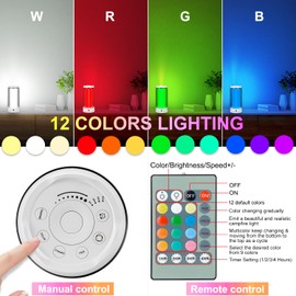 BIGMONAT Bedside Table Lamp with Remote, Multi-Colors LED Nightstand Light with Rechargeable,Timer, Dimmable Night Lighting for Bedroom, Living Room (White, 1 Pack)