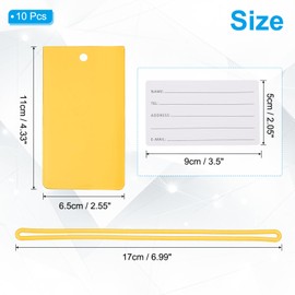 PATIKIL Luggage Tags, 10 Pcs Flexible PVC Travel Bag Name ID Identifier Label Tags Travel Essentials for Suitcases Bags Baggage Handbags, Yellow