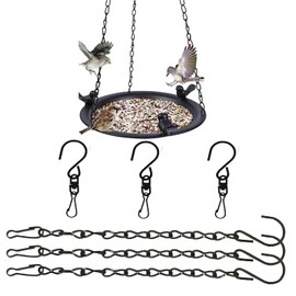 Vilbocr 3-Pack 9.5 Inch Metal Chain Hanging Basket Chains for Hanging Bird Feeders, Bird Baths, Chalkboard, Planters, Wind Chimes, Lanterns and Ornaments (Black)