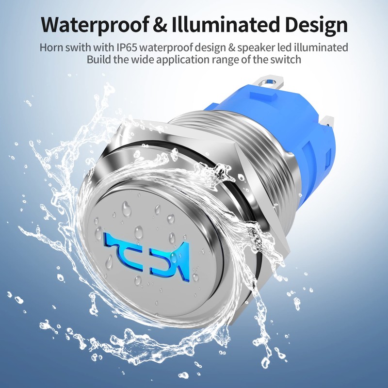 DaierTek Horn Button Switch 12 Volt Momentary Push Button Switch