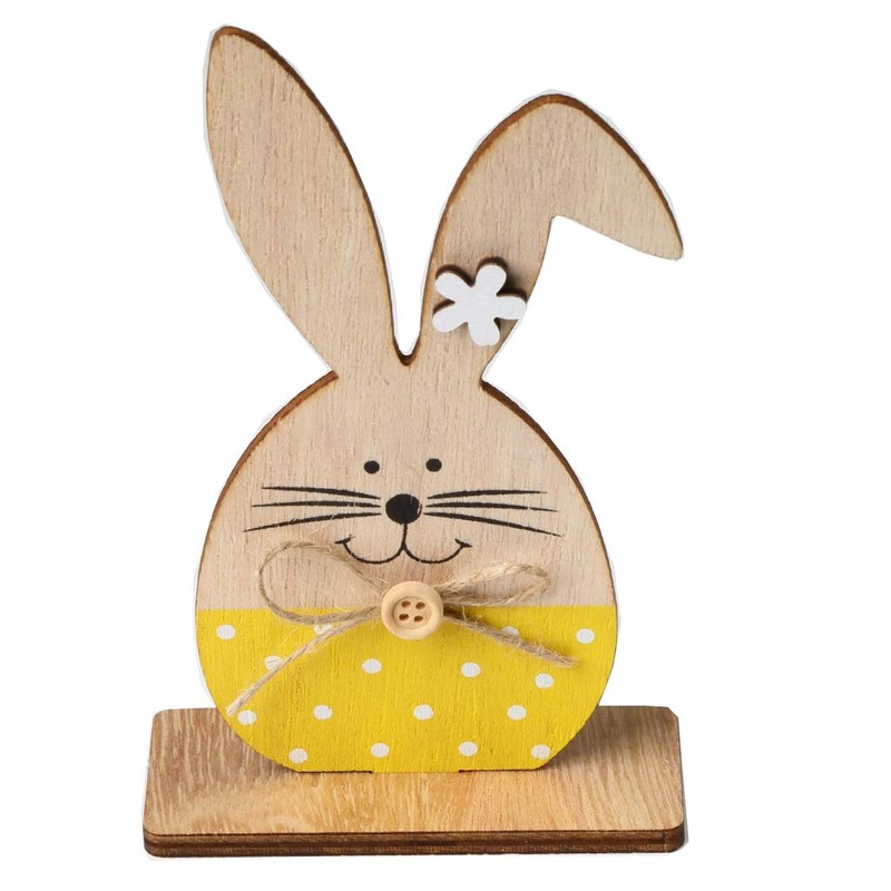 Becho Wooden Rabbits Easter Christmas Decorations Home Desktop Ornaments(3 PCS)