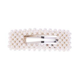 minkissy Unique Pearl Hair Clip Square Design Hairpin Fashion Bang Clip for Women