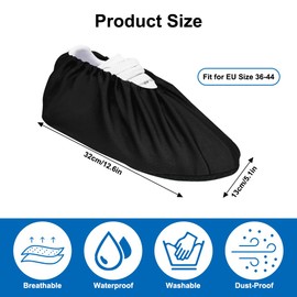 4 Pairs Waterproof Shoe Covers, Non-Slip and Shoe Covers, Reusable, Dustproof Overshoes, Black, Neutral, Breathable Shoe Covers, Washable, Suitable for Most Adults