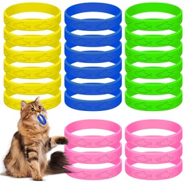 AKAIXI Cat Toys 24 PCS, Rubber Cat Chew Toy, Interactive Cat Toys to Kill Time, Colorful Bracelets Bands for Cat