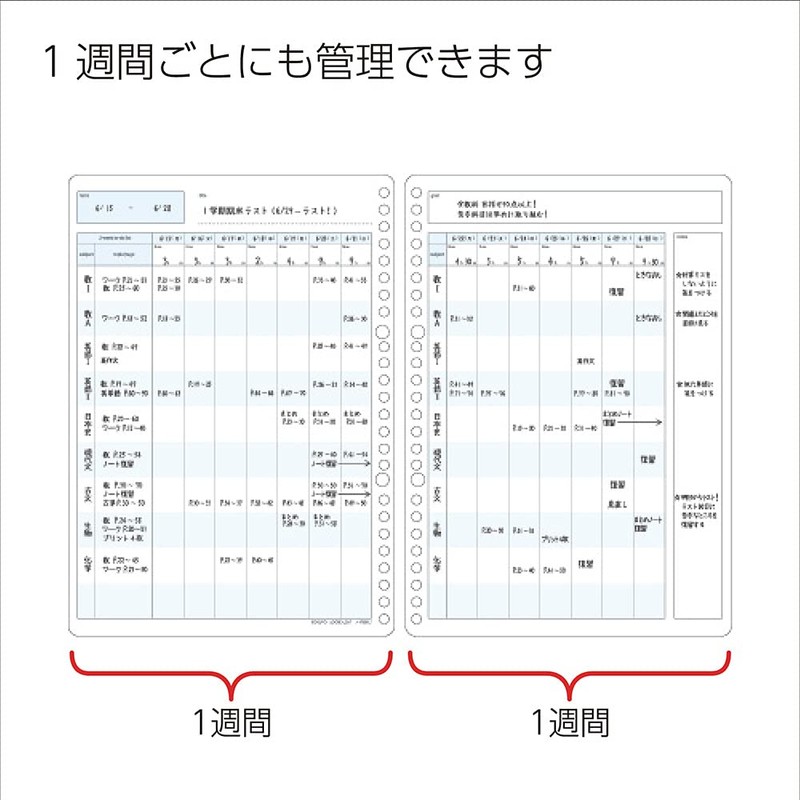KOKUYO Campus Study Planner, Loose Leaf, Set of 2