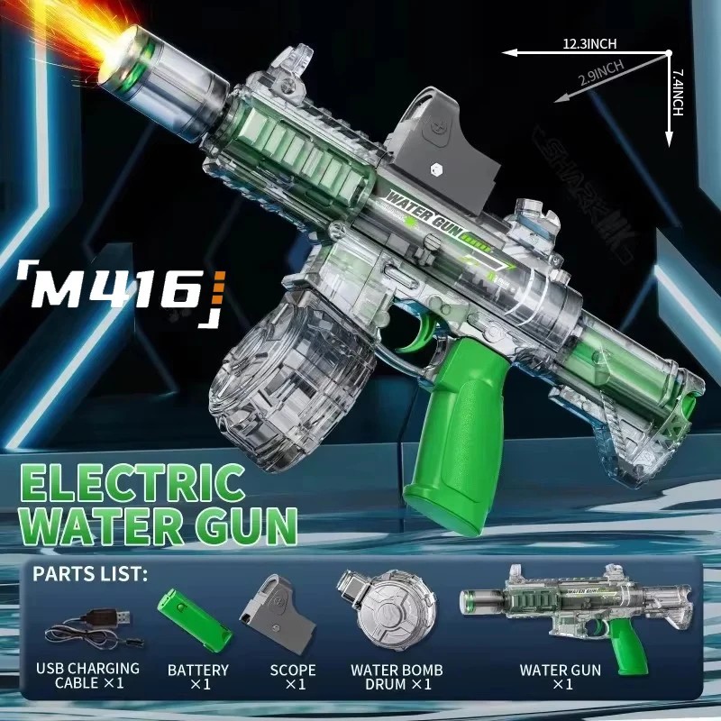 Electric Water Blaster for Summer Outdoor Play – Rechargeable Continuous