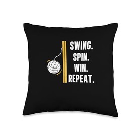 Swing Spin Win Repeat Funny Swingball Game Tetherball Legend Throw Pillow