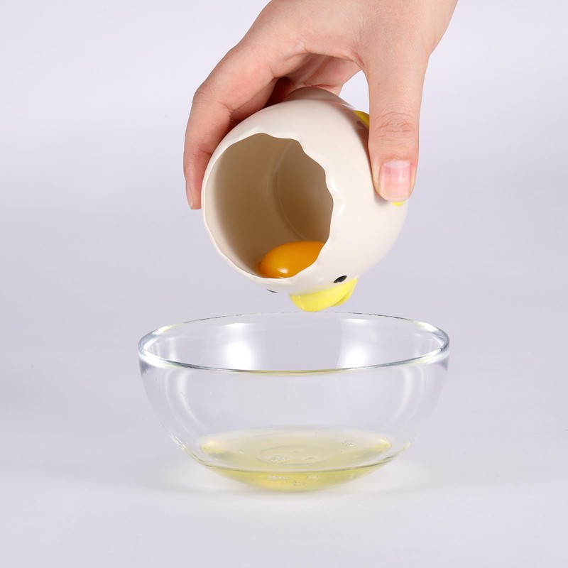 2 Pack Cute Egg Separator, Ceramics Vomiting Chicken Egg Yolk