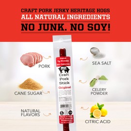 Craft Pork Meat Stick, High Protein Snack Sticks, Original Flavor, 20 X 1 oz. Sticks, 50 Calories, 7g Protein, Soy-Free, Gluten-Free, Waygu of Pork - Big Fork