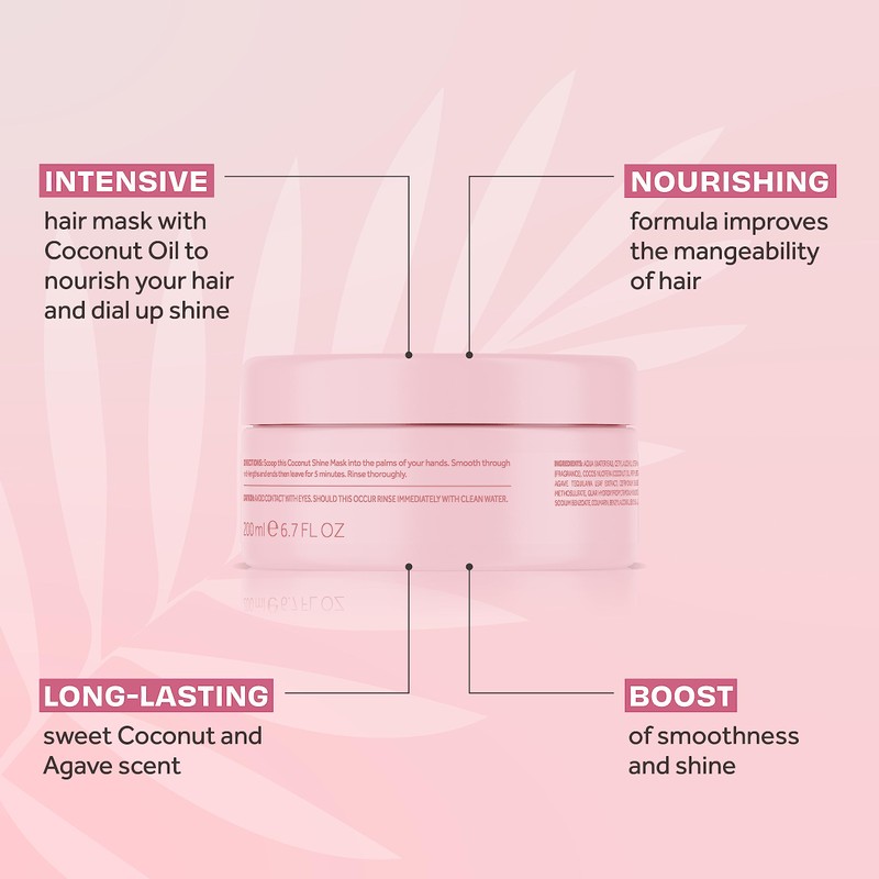 Lee Stafford Coco Loco Agave Coconut Shine Mask Treatment, White,