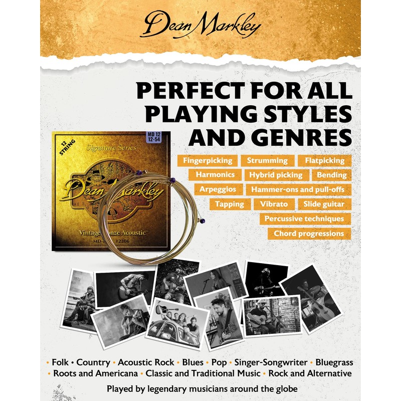 Dean Markley 2206 Acoustic Medium 12 Guitar Strings
