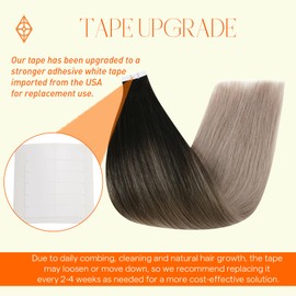 Full Shine Tape in Hair Extensions Human Hair Off Black 1B Ombre 18 Ash Blonde Balayage Tape ins Human Hair Extensions 20Pcs 50G Ombre Seamless Remy Skin Weft Straight 18Inch Tape in Extensions