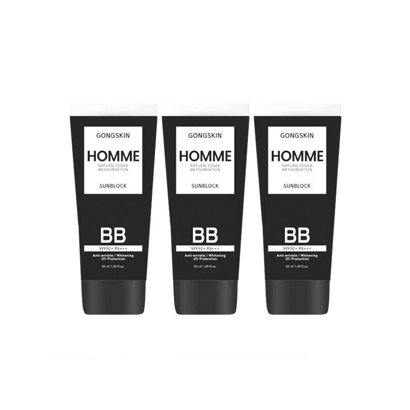 공스킨 내추럴 썬크림 BB 파운데이션 50ml 3개 Gongskin Natural Sun