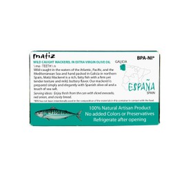 Matiz Mackerel in Extra Virgin Olive Oil | 3 Ounces | Spanish Natural Artisan Wild Caught Fish (1 Pack)