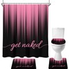 AAtter 4 Piece Pink and Black Shower Curtain Set Get