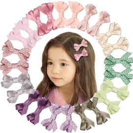 2'' Hair Bow Grosgrain Ribbon Hair Bows Clips for Toddlers Little Girls 6 pcs (set 01)