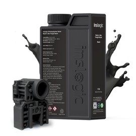 Inslogic Nylon-Like Tough 3D Printer Resin, High Impact Resistance & Flexibility for LCD, DLP, SLA Resin 3D Printers, Durable, Low Shrinkage, 365-405nm UV-Curing Resin for Functional Parts, 1kg, Black