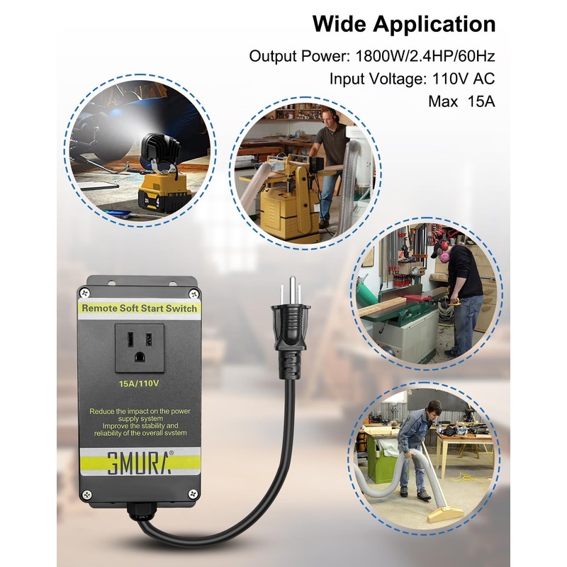 110V Automatic Vacuum Switch, Wireless Remote Control Outlet for Dust