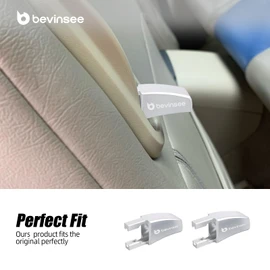 Bevinsee 2pcs Seat Release Lever Knob Latch Handle Left & Right Side Compatible with Ford Mustang 2005-2014 Seat Back Adjustment, 5R3Z-6362762-AAC Aluminum Silver