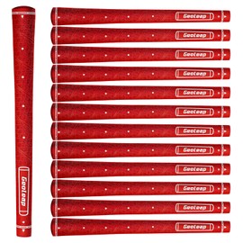 Geoleap Glory-M Golf Grips, Set of 13, Memory Point Assisted Hand Placement, Anti-Slip, Golf Club Grips, Standard/Medium, 5 Color Options (Standard, Red Color)