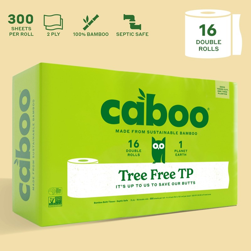 Caboo Tree Free Toilet Paper, Septic Safe Bath Tissue, Soft
