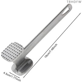 TRHDFW Meat Tenderizer Hammer, Stainless Steel Meat Mallet Kitchen Tool, Double Sided Heavy Duty Teeth Mallet for Steak Chicken Pork Cook Cooking Enthusiasts