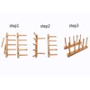 efbock Plate Rack Holder for Kitchen Cabinets Bamboo Wood Chopping