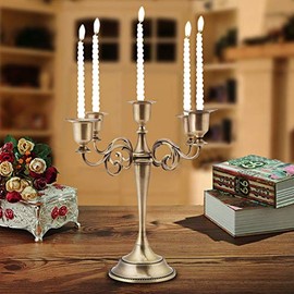 Elegante Soporte para candelabro, 5 Brazos de aleación Candelabra Estilo Europeo Candelabro de Boda Evento de Boda Candelabro Decoración para el hogar (Bronce)