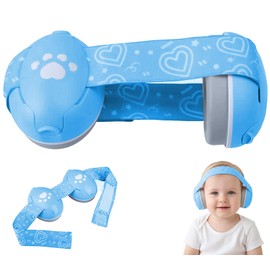 GUKOY Cuffie Antirumore per Neonati e Bambini Piccoli Fino a 36 Mesi, Protettori Acustici per Neonati, Previene i Danni Dell’udito, Migliora il Sonno in Viaggio, Blu