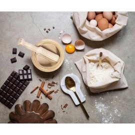 Space Home - Mortar with Pestle - Mortar and Wooden Hammer - Diameter 14 cm