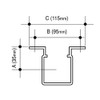 Wavin OSMA 4T834 Black Pipe Bracket for 61mm Square downpipe