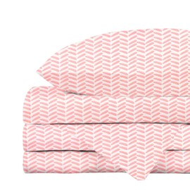 Nap Baby Juego de Sábanas para Mini Colecho 50x90 cm Súper Suaves y Frescas 100% Algodón, Hipoalergénico, 3 Pzas - Chevron Rosa