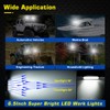 2 Pack Waterproof LED Boat Lights, 6.5inch 80W 8600LMS Boat