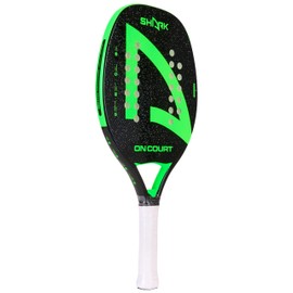 Shark On Court - Professional Beach Tennis Racket | Carbon Frame, Fiberglass Face, 22mm Thickness | Intermediate Level | Spin, Slice, and Power