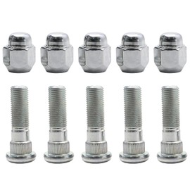 5PCS M12-1.5 Wheel Stud Bolts 610-568 & Lug Nuts Compatible with Select Hyundai Tucson Santa Fe Accent Elentra Sonata Veloster Kia Rio Forte NIRO Soul Optima Models