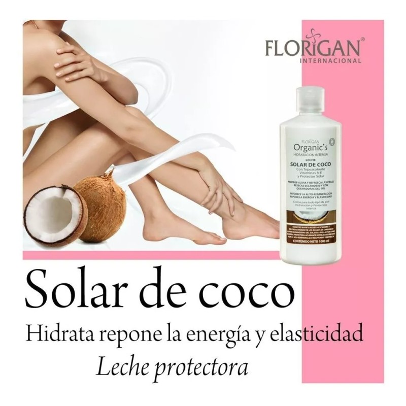 Florigan Crema Solar De Coco Con Tepezcohuite 1lt Florigan