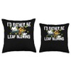Id Rather Be Leaf Blowing Autumn Leaf Blower Throw Pillow