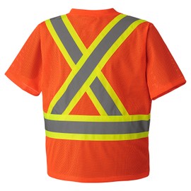 Pioneer Hi Vis Mesh Safety T-Shirt for Work - Breathable & Cool Quick-Dry Shirt - for Construction, Traffic, Emergency