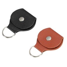 sourcing map Plectrum Holder Case Faux Leather Black and Brown for Guitar Pack of 2, Black / Brown, Classic