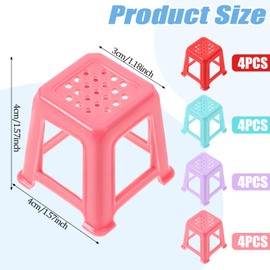 16Pcs Canvas Stands for Painting Mini Paint Stand Plastic Table Top Easel Slip Proof Canvas Support Stands 4 Colors Paint Pouring Tools for Painting Supplies (Pink, Purple, Blue, Red)