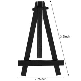 Chuangdi 12 Pieces 3.5 Inch Black Mini Wood Display Easel, Holder for Small Canvases, Cards, Photos, Notices, Etc