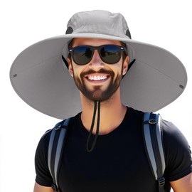 Sun Hats for Men Women Bucket Hat UPF 50+ UV Protection Boonie Hat for Safari Fishing Hiking Garden Beach Super Wide Brim
