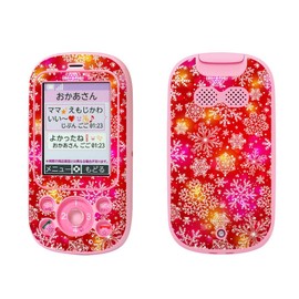 igsticker キッズケータイ F-03J 専用 スキンシール フィルム f03j シール ステッカー 004940 ラブリー フラワー 雪 結晶 赤