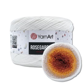 Frida's Wollhaus YarnArt 250 g = 1000 m Rosegarden Bobbel Gradient Yarn Wool 26 Colours (307 | White/Yellow/Orange/Brown)