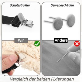 Gavenlle 8 ferma lenzuola,tendilenzuoli,cinghie tendi lenzuolo regolabili,tendi lenzuoli triangolari per lenzuola,tendi lenzuoli elastici con clip (Nero)