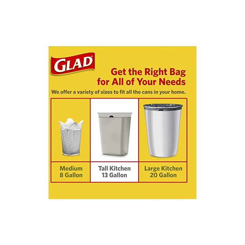 Glad OdorShield Trash Bag, White, 80 Count