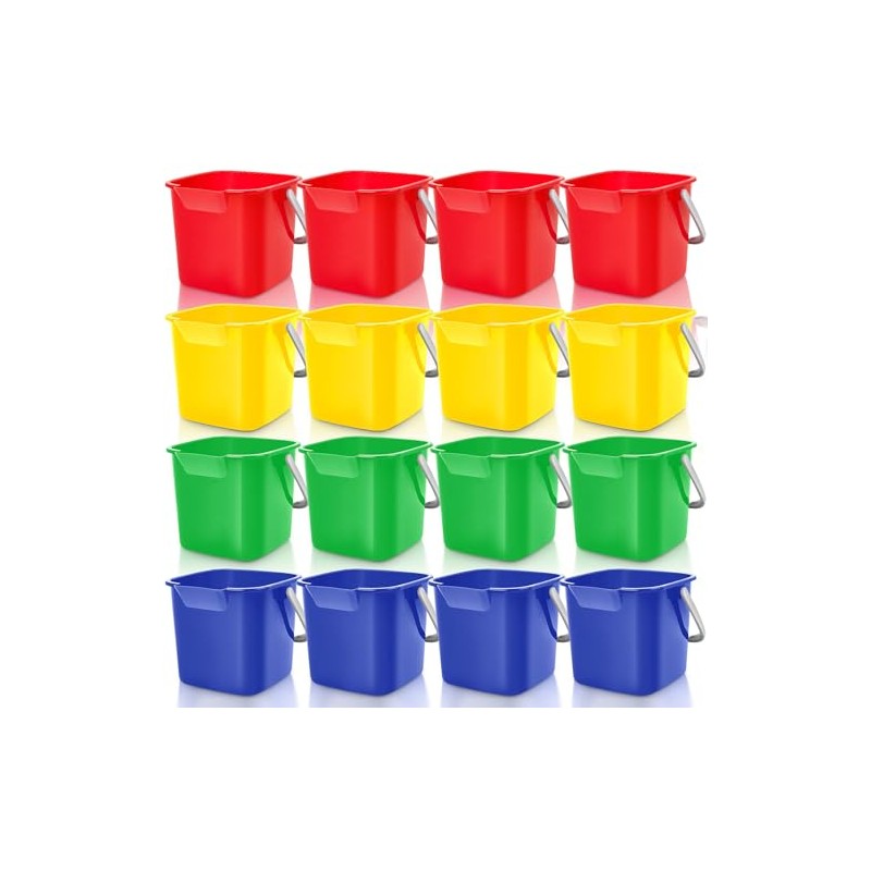 Irenare 16 Pcs Sanitizing Bucket 3 Quart Cleaning Pail Small