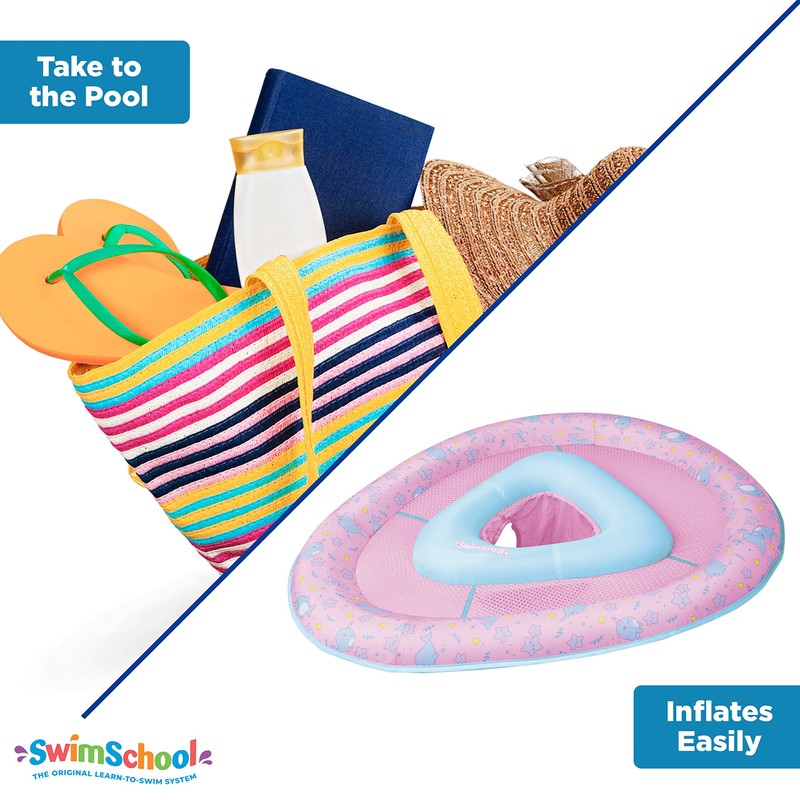 SwimSchool Lil’ Narwal Baby Pool Float - 6-24 Months - Infant Swim Float with